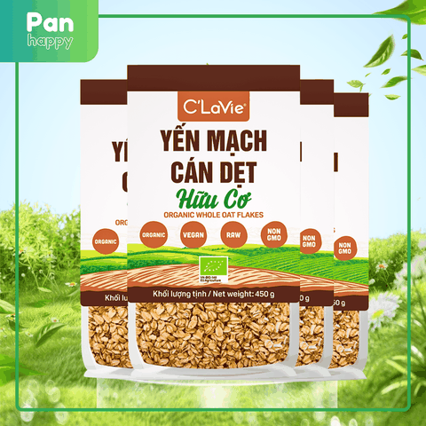 [Combo 4] C'LaVie Yến mạch cán dẹt hữu cơ 450g