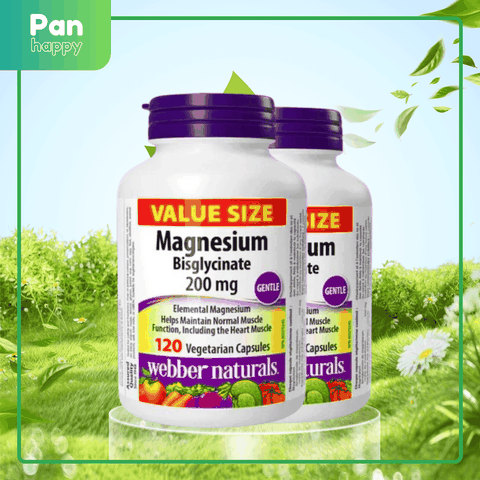 [Combo 2] Webber Naturals Viên uống Magie hữu cơ 120V
