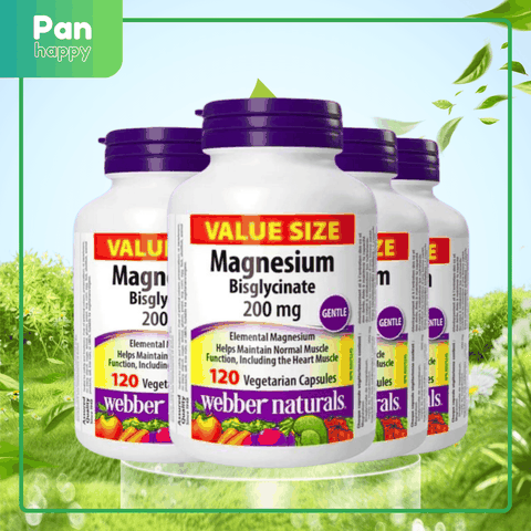 [Combo 4] Webber Naturals Viên uống Magie hữu cơ 120V