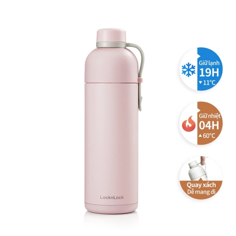 LocknLock Bình Giữ Nhiệt Belt Bottle 490ml Hồng