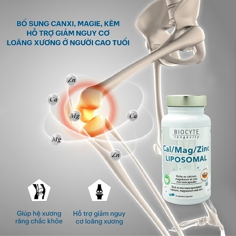 Biocyte Canxi Mg Kẽm Liposomal 60V