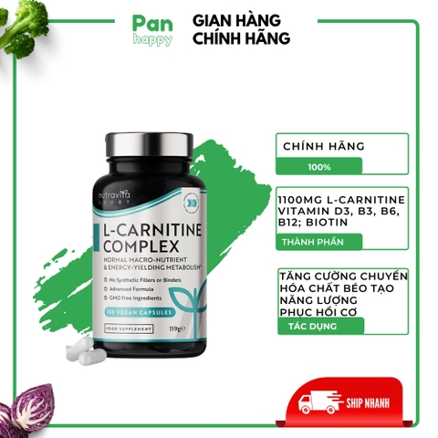 Nutravita L-Carnitine tăng cơ, phục hồi cơ bắp 150 viên