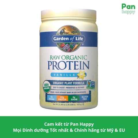 Protein đạm thực vật hữu cơ Garden of Life Raw Organic Protein thuần