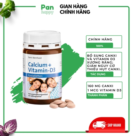 Viên nhai bổ sung Canxi + D3 cho cả gia đình, trẻ em từ 2 tuổi