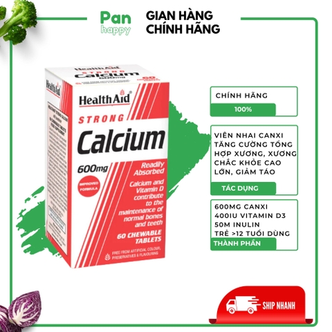 Viên nhai Canxi vô cơ có inulin duy nhất cho cả gia đình HEALTHAID