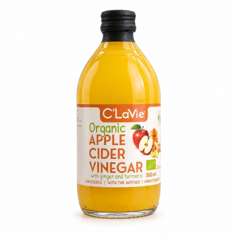 Giấm táo hữu cơ gừng nghệ C'LaVie 500ml