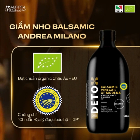 MILAN Giấm Nho Balsamic Detox Hữu cơ 500ml