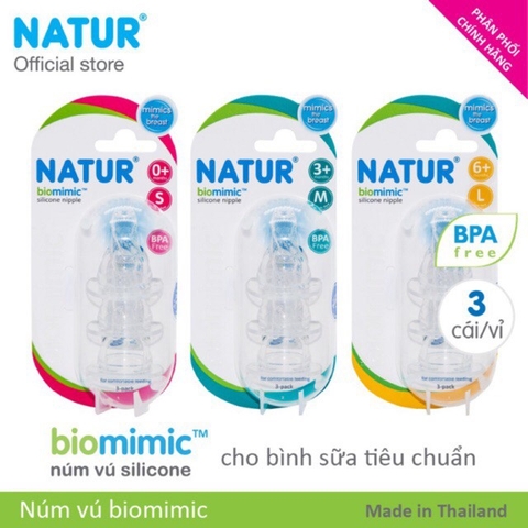 Núm bình Natur size (S 0+/M3+/L6+) (3 cái vỉ)