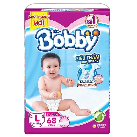 Tã dán Bobby siêu thấm size L68 (9-13kg)