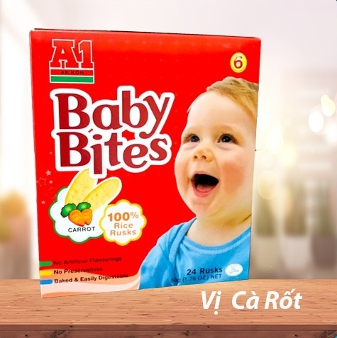 Bánh Ăn Dặm A1 Vị Cà Rốt 50g