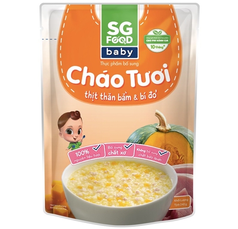 Cháo baby SG Food thịt thăn bằm và bí đỏ