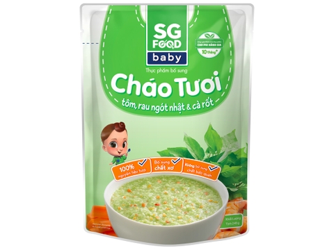 Cháo baby SG Food tôm rau ngót nhật và cà rốt