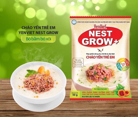 Cháo Yến Việt Nest Grow+ bò bằm bó xôi 50g