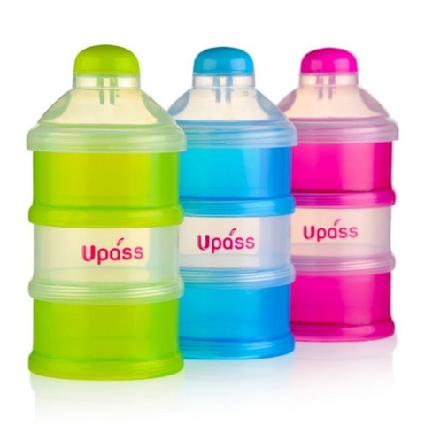 Hộp nhựa 3 ngăn chứa sữa bột