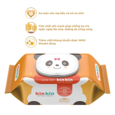 Khăn ướt không mùi Kin Kin 100 tờ