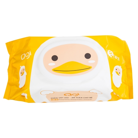 Khăn ướt agi không mùi con vịt 100 tờ (vàng)