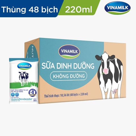 Sữa dinh dưỡng không đường Vinamilk bịch 220ml