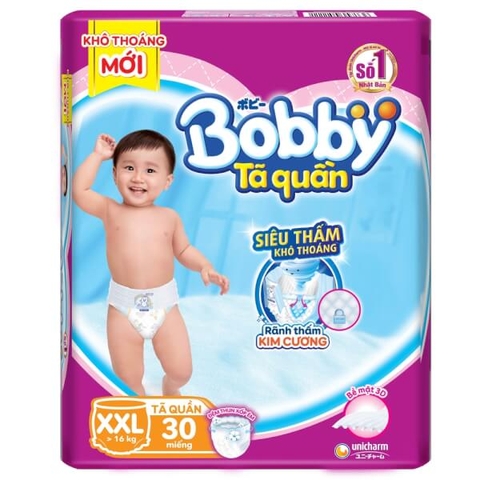 Tã quần Bobby size XXL 30 miếng (trên 16kg)