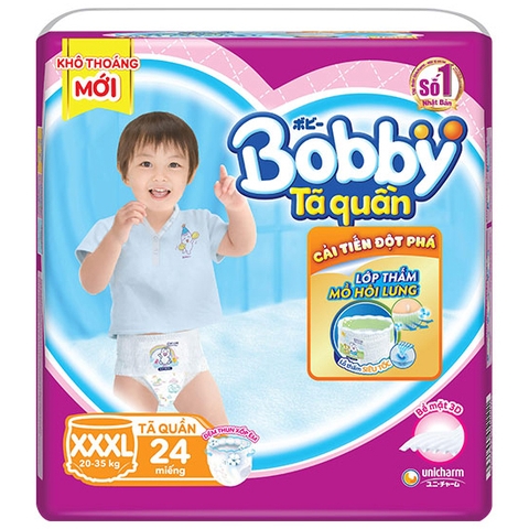 Tã quần Bobby size XXXL 24 miếng (20-35kg)