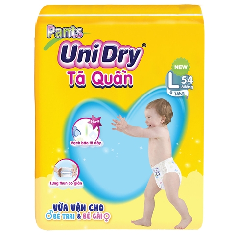 Tã quần Unidry size L 54 miếng (cho bé 9 - 14kg)