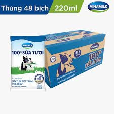 Sữa tiệt trùng ít đường Vinamilk bịch 220ml