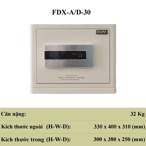 Két sắt mini nhập khẩu BOFA FDX-A/D30VT vân tay+điện tử+app kết nối điện thoại