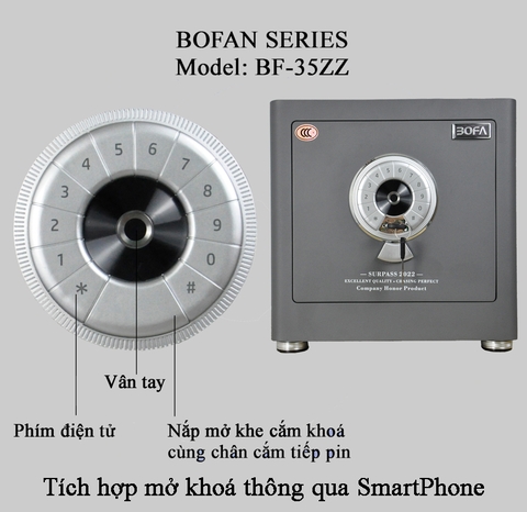 Két Sắt Nhập Khẩu BF-35ZZ(vân tay + điện tử + app kết nối điện thoại)