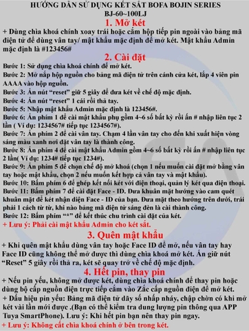 Két sắt BOJIN SERIES BJ-60LJ(Face ID+vân tay+điện tử+app điện thoại) công nghệ Đức