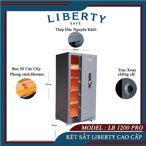 Két sắt Liberty LB1200PRO vân tay+điện tử+app kết nối điện thoại