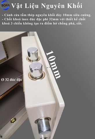 Két sắt vân tay điện tử nhập khẩu BOFA FDG-A/D80FE(có app kết nối điện thoại)