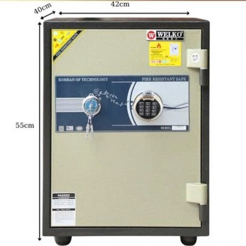 Két sắt Welko KCC55FE vân tay+điện tử+app kết nối điện thoại