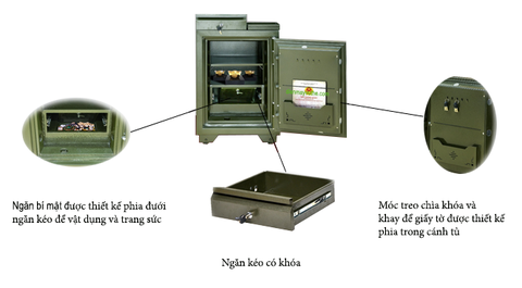 Két sắt Hòa Phát cao cấp khóa cơ Legend LG188-K1C1