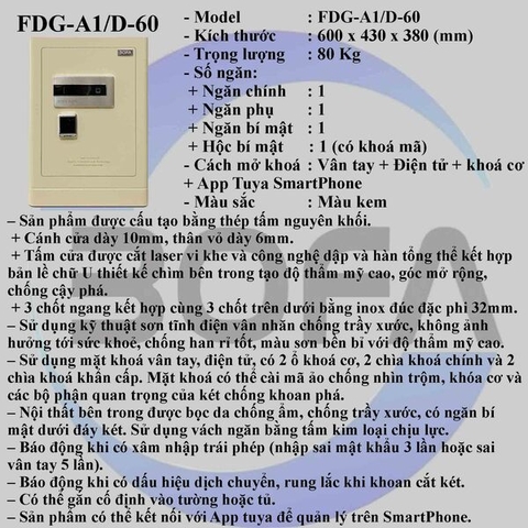 Két sắt thông minh nhập khẩu BOFA FDG-A/D60F vân tay điện tử công nghệ Đức