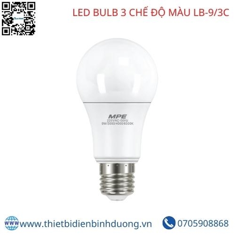 ĐÈN LED BULB 3 CHẾ ĐỘ MÀU LB-9/3C