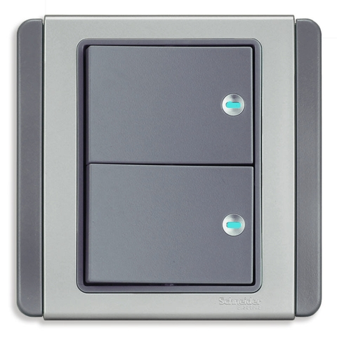 BỘ CÔNG TẮC ĐÔI 1 CHIỀU Schneider, Màu xám bạc