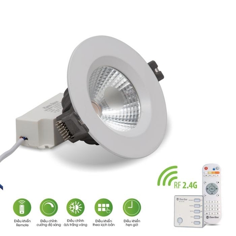 Đèn LED âm trần Downlight COB 76/7W - Remote