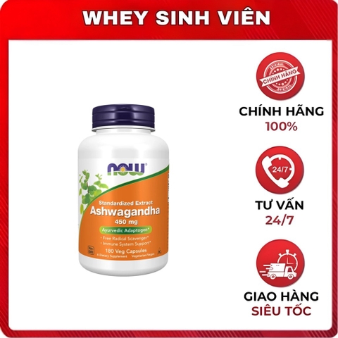 Now - Ashwagandha 450 mg | Standardized Extract (180 viên)