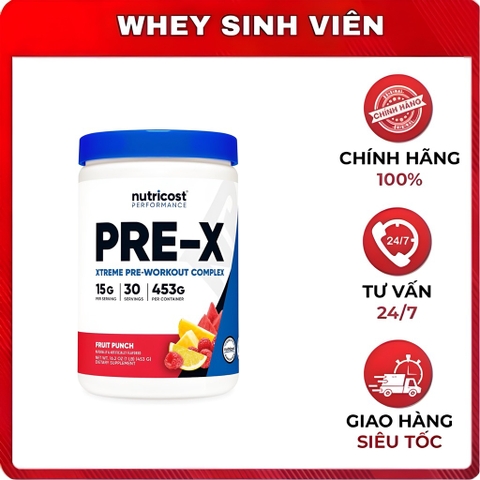 Nutricost PRE X -  300MG CAFFEIN (30 lần dùng)