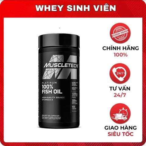 MUSCLETECH PLATINUM 100% FISH OIL, 100 VIÊN