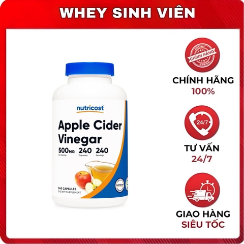 Nutricost Apple Cider Vinegar 500mg - 240 viên
