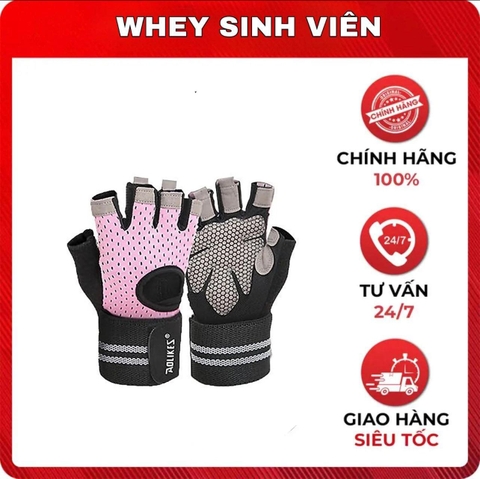 Găng aolike có quấn cổ tay hồng