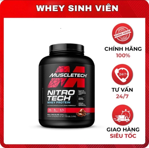 Nitrotech Whey Protein - 4lbs -MilkChocolate