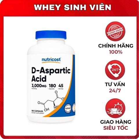 Nutricost D-Aspartic Acid 3000mg - 180viên