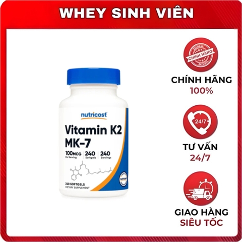 Nutricost Vitamin K2 MK7 (100mcg) - 240 viên