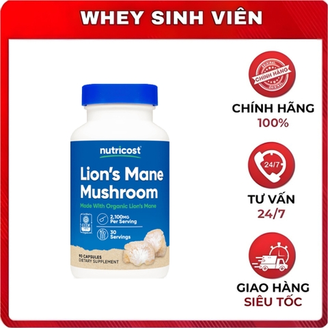 Nutricost Lion's Mane Mushroom 2100mg - 90 viên