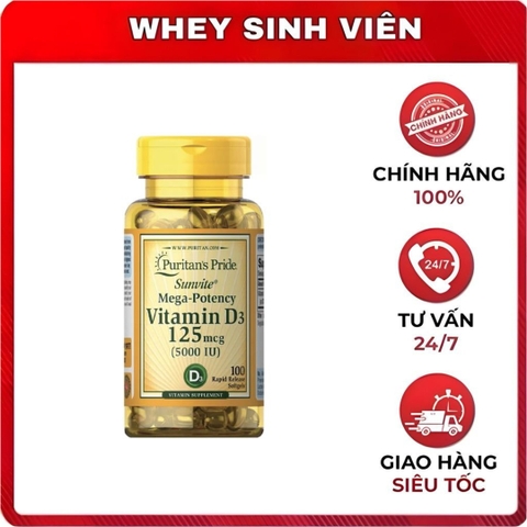 Puritan's Pride Vitamin D3 5000iu - 100 viên