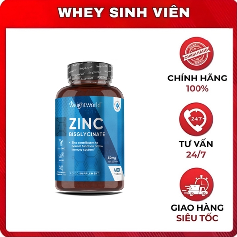 WeightWorld ZinC Bisglycinate (50mg) - 400 viên