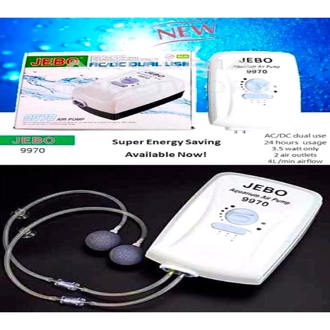 Máy Sủi Oxy Bình Tích Điện JEBO 9970 CAO CẤP - Dùng Đc Khi Cúp Điện (Hàng Công Ty)