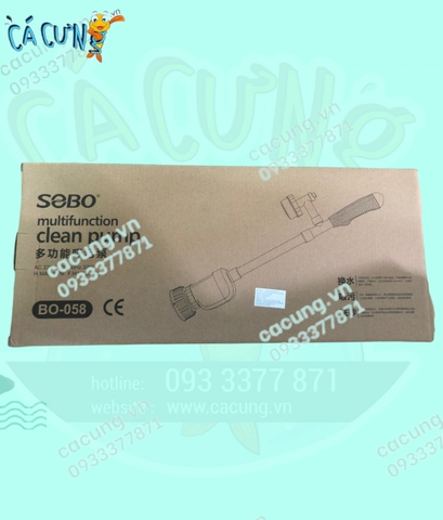 Máy Hút Vệ Sinh Hồ Cá Điện Tích Hợp Đầu Bơm Sobo BO-058 - Hàng Công Ty