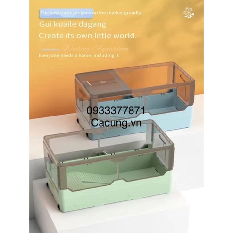 Hồ nuôi rùa đẹp Jeneca GH-11 chất lượng cao cỡ lớn kích cỡ 66x33x36cm (Hàng Công Ty)